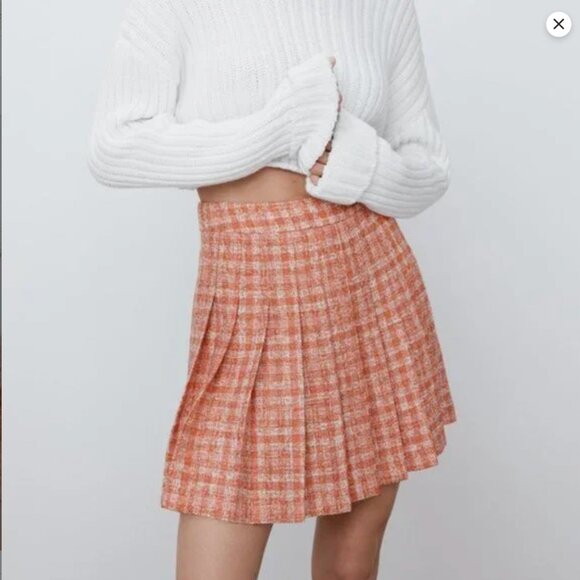 ZARA Box Pleated Structured High Waist Skirt Size S, M NEW WITH TAG! - Picture 3 of 7